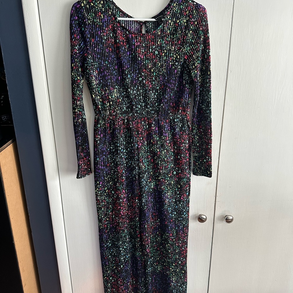 Art Class Colorful Patterned Long Sleeve Jumpsuit